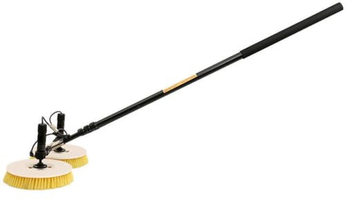 GAYAYAS Brosse et Poteau de Nettoyage électrique pour Panneaux solaires, Brosse de Nettoyage électrique pour Nettoyer Les Carreaux, éviers, fenê