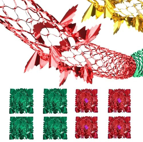 8Pcs Christmas Ceiling Decorations,Christmas Hanging Decorations 9ft Ch/ristmas Foil Garland Festive Xmas Ceiling Hanging D/ecorations Ch/ristmas Decorations Swirls for New Year Holiday Party Supplies