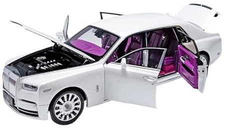 Casting Car Model For Rolls-Royce for ph&an&to&m 8th Generation 1:18 Alloy Full Open Car Model Collection Ornaments Miniature Model Toys Art Collection(White)