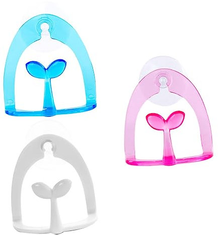 Cabilock 3piezas Organizador con Ventosa para Esponjas y Estropajos De Soporte Plástico para Cocina y Baño Colgador Fácil De Instalar para Superficie Lisa Color Aleatorio