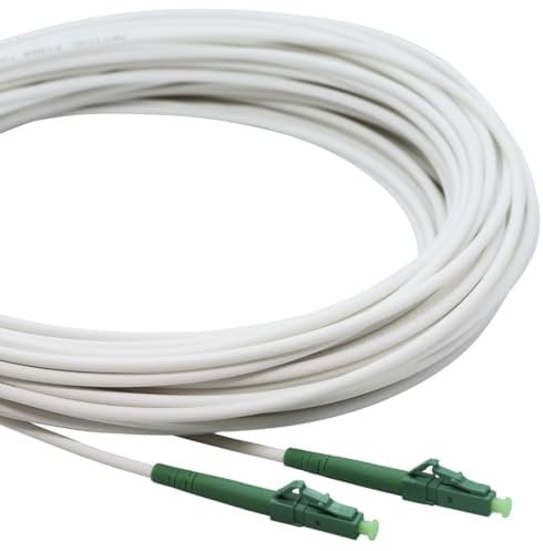 Conectra® - Glasfaserkabel | OS2 | LC/APC auf LC/APC | weiß | ideal für Heimnetzwerke | passend für Deutsche Telekom, Vodafone, 1&1, Deutsche Glasfaser und viele mehr (Länge 5 Meter)
