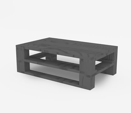 Lermowood Palettenmöbel Mpe Couchtisch 60 x 40 cm Grau | Europaletten Indoor und Outdoor Lounge Gartenmöbel Holz Gartenmöbel Set Lounge Möbel Terrasse Balkon Loft Stil Paletten