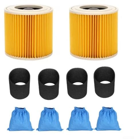 For Karcher MV1 MV2 WD1 WD2 WD3 Series Vacuum Cleaner HEPA Filter Bag Replacement Set With Motor Protection Cover, Efficient Filtration, Easy Installation
