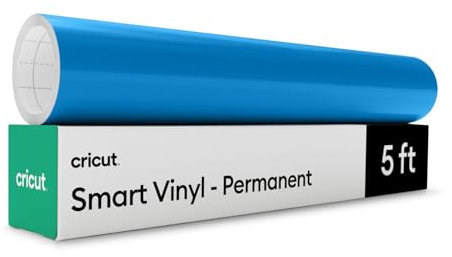 Cricut Smart Permanent Adhesive Vinyl | 30.5 cm × 1.52 m | Blue | Self-Adhesive Vinyl Sheet | Ideal for Customising Mugs, Bottles, Labels, Signs & DIY Crafts