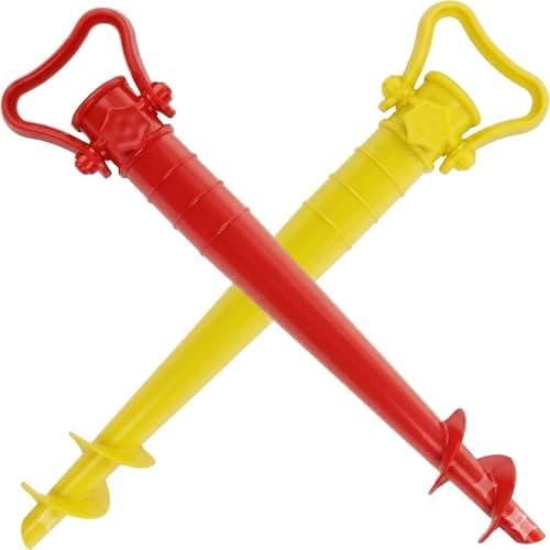 Aquadelos Clavafacil X2 - Parasol de plage - Pied de parasol résistant léger et durable - Idéal pour accessoires de plage - Jaune