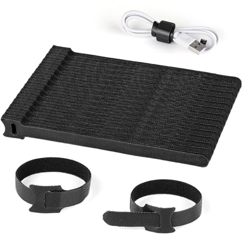 100 Piezas de Bridas Reutilizables para Cables, 20cm Cable Ties de Nailon, Organizador de Cables para Oficina, Hogar, Jardín y Más - Negro