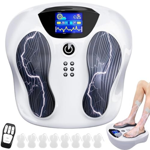 Medic Durchblutungs-stimulator Beine, Durchblutungsstimulator Füße Beine mit 8 TENS Elektroden Pads, 25 Therapiemodi & 99 Intensitäten EMS Fußmassagegerät Elektrisch für Durchblutung Neuropathie