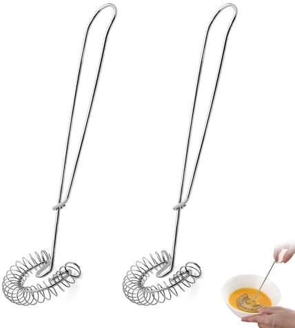 Spiralbesen,Quirl Küche,Rührbesen,Schneebesen Edelstahl,Spiralbesen Edelstahl Spülmaschinengeeignet,Spiralschneebesen für Schneebesen Flach,Schaumschläger,Flacher Schneebesen,Handschneebesen(2 Stück)