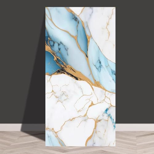 HWLL Deckenplatten Selbstklebend Blau-weißer Fliesen-Marmor-Aufkleber, wasserdichte PVC-Wandpaneele zum Abziehen und Aufkleben, Innenwanddekoration für Esszimmer und Wohnzimmer