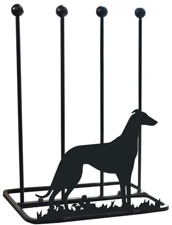 Steel 'Greyhound' Black Double Welly Boot Rack Handmade Metal Boot Holder Stand Sturdy Outdoor Footwear Storage for Garden Porch or Entryway Decor
