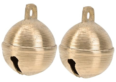 UTHCLO 2 STÜCK Messing Haustier Glocken Mittlere Langlebige Leichte Hundeglocken für Katzen Hundehalsbänder Dekorative DIY Glocken für Hunde Schafe und Rinder Klangvoll und Robust