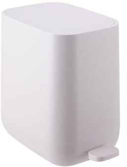 Relaxdays Mülleimer, 7 Liter, Absenkautomatik, entnehmbarer Inneneimer, Matter Kunststoff, schmaler Treteimer, beige