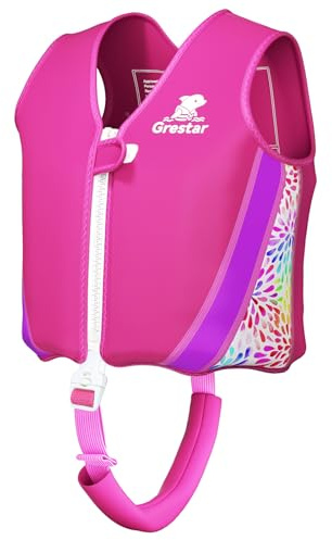 Chaleco Flotador Bebe y Niño de Neopreno, Grestar Chaleco Piscina Bebe 2 a 6 Años 15-30 kg, Chaleco Flotador Infantil con 8 Paneles de Flotación Extraíbles, Triple Seguridad, Correa Ajustable