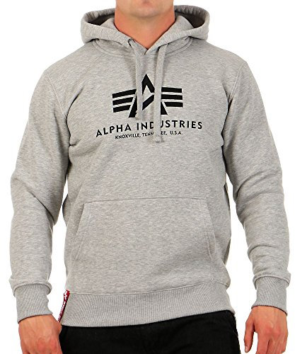 Alpha Industries Basic Hoody Kapuzensweat für Herren Grey Heather