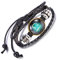 Feilok Elegant 12 Sternbild Waage Unisex Verstellbar Armbänder Armband Legierung Leder Beads Seil Armkette Armreif, Farbe: Schwarz und Blau
