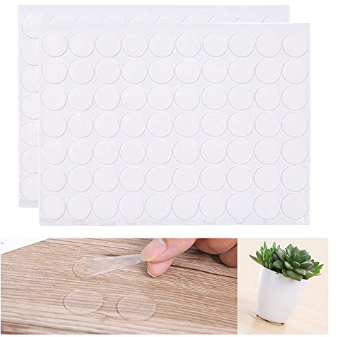 Doppelseitige Klebepads, 140 Stück Transparent Rund Starkes Sticky Klebeband Acryl-Pads