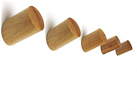 CHJIEJIE MUXItrade Gancio Appendiabiti in Legno, Confezione da 5 pz Montaggio a Parete Vestiti Sciarpa Cappello e Borsa portaoggetti appendini Asciugamano cremagliera Decorazione Camera da Letto