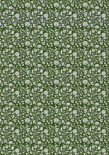 Madiant Tech Carta Restauro FIORATA Verde f.to 70x100 cm - conf. da 10 Fogli. (Art.4726)
