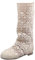 ORANDESIGNE Donna Ricamo Stivali Estive Affascinante Traspirante Stivali Elegante Sandali Beige 37 EU