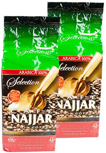 Najjar Arabian Moka macinato con cardamomo in set da 2 a 450 grammi confezione