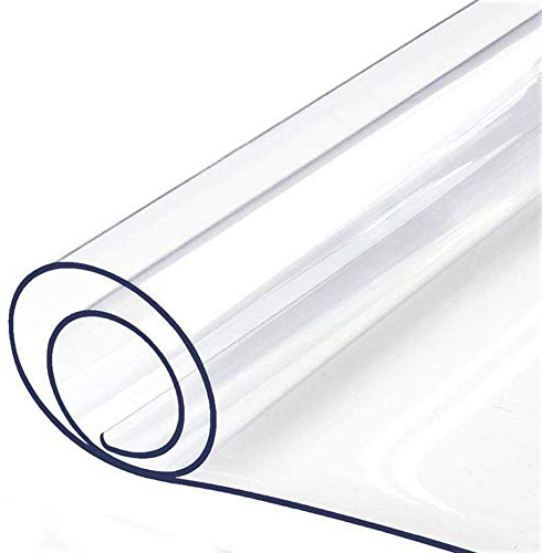 Transparente Schreibtischunterlage, 90 x 60 cm, rutschfest, für Kinder, zum Schreiben, Zeichnen, wasserdicht, PVC-Tischschutz, runde Kanten, große Schreibtischunterlage für Home Office, 1,5 mm dick