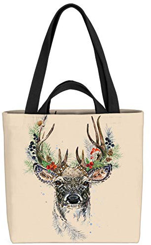 VOID Hirsch Wald Tasche 33x33x14cm,15l Einkaufs-Beutel Shopper Einkaufs-Tasche Bag