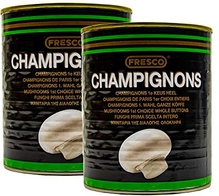 Food-United weiße Champignons ganze Köpfe 2 Dosen Füllmenge 800g ATG 460g gekocht tolles Champignon-Aroma keine Zusätze ohne Konservierungsstoffe 1. Wahl Premium Qualität ohne Aroma-Zusätze