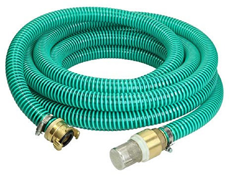 Ansauggarnitur Saugschlauchgarnitur 1 Zoll (25 mm) 7 Meter mit Niro Fußventil und Messing Schnellkupplung
