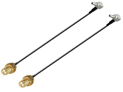Vecys SMA Buchse auf CRC9 Stecker rechtwinkliger Adapter 90 Grad 4G Antennenverlängerungskabel RF Koaxial Pigtail Kabel RG174 15 cm / 6 Zoll für 3G 4G LTE Modemrouter Hotspot Mobile (2 Stück)