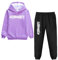 amropi Ragazzi 2 pezzi Abbigliamento Set Tuta Felpa Con Cappuccio e Jogging Pantaloni (Viola Fodera in pelliccia,4-5 anni)