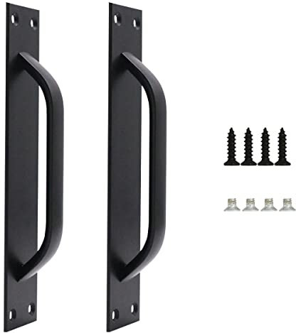 XZM Aluminum Alloy Shed Handle Barn Door Handles and Pulls Cabinet Door Flate Handles Fire Door Handles Surface Mounted Door Handle Closet Metal Handles with Screws for Kitchen Bedroom Bathroom