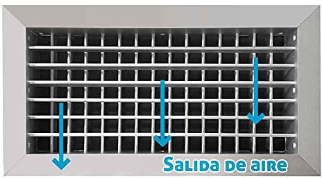 Rejilla de ventilación impulsión doble deflexión plata mate