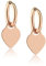 inSCINTILLE Cuore Rock Orecchini Donna in Acciaio Inossidabile con Pendente a Cuore Colorato (Oro rosa)
