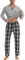 Litherday Pyjama Homme Hiver Coton Ensemble de Pyjama à Carreaux Vêtements de Nuit à Manches Longues Pyjama pour Hommes Loungewear 2 Pièces,D01 Gris,XXL