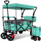 KESSER® Bollerwagen faltbar GT9000 Handwagen mit Dach | Transportwagen max. belastbar bis 150kg mit Hartgummi-Räder & Feststellbremsen (Vorne & Hinten) | Inkl. Schloss, Abdeckung, Wetter & Sichtschutz