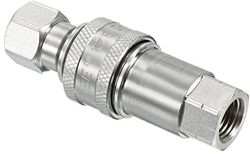 PATIKIL Hidráulico Rápida Conexión Acoplador, 1 Juego Carbono Acero M14x1,5mm Hembra Rosca Tubo Montaje Enchufe Adaptador para Construcción Agricultura, Plata