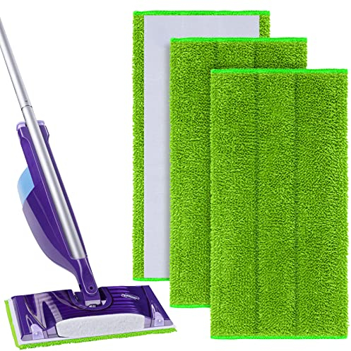 Vicloon Lingette pour Swiffer Wet Jet, 3PCS Serpillères en Microfibre Compatible Swiffer Wet Jet, Lingettes Réutilisable pour Swiffer Wet Jet, Chiffon Rechange pour Swiffer Wet Jet Balai Spray