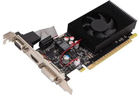 Vikye GT 730 Gaming-Grafikkarte, 4 GB DRR3 128-Bit-Grafikkarte, PCI Express 2.0 X8, HD-Multimedia-Schnittstelle, DVI, VGA, Dünne PC-Grafikkarte