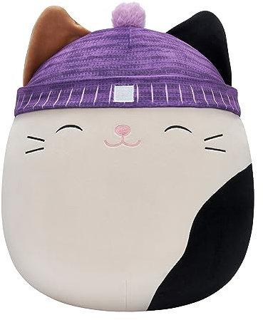Squishmallows Gatto Calico con cappello viola da 35,5 cm – Peluche ufficiale Jazwares, SQCR03800