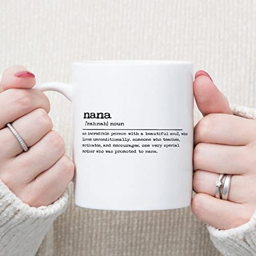 Nana Definition Typografie Kaffeetassen Nana Definition Kaffeetasse Lustiges Zitat Tasse 325 ml Nana Keramik Kaffeetassen Neuheit Kaffeetasse Geschenke für Frauen Männer Ihn Jungen