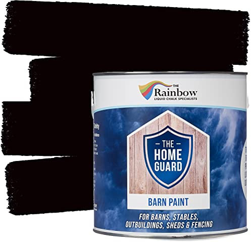 Home Guard BARN Paint Exterior Wooden Buildings Barns Sheds Fences Protection Water Based Hard Wearing Matt Finish (2.5 Litre, Barn Black)