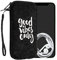 kwmobile Handytasche für Smartphones XL - 6,7/6,8 - Handy Filztasche - Good Vibes Only Weiß Dunkelgrau - 17,2 x 8,4 cm Innenmaße