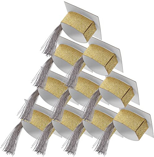 ABOOFAN 10 Piezas Conjunto De Taza De Sombrero De Doctor Accesorios De Graduación 2023 Pequeños Sombreros De Graduación Cubierta De La Taza De Café Tapas De Vino Delicado Algodón Regalo