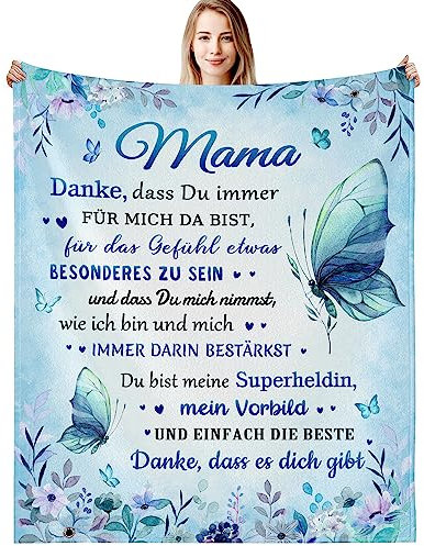 G-dake Geschenke für Mama, An Meine Mama Decke zum Geburtstag Geburtstagsgeschenk Geschenkideen für Mutter Von Tochter Sohn, Kuscheldecke Flauschig 150x200cm