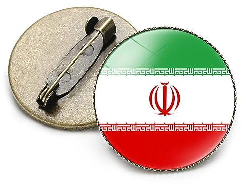 Runde Iran-Flaggen-Brosche – Iran-Flaggen-Anstecknadel, Anstecknadel, Knopfbrosche Für Anzug, Krawatte, Hut, Damen Und Herren, Neuartige Schmuckbrosche Für Patriot-Kleidung, Taschenzubehör, Wie