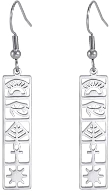 UNIFT Ägyptische Ohrringe für Frauen Edelstahl Ankh Kreuz Auge des Horus Ägyptisches Symbol baumeln Ohrringe Amulett Schmuck, Edelstahl, Kein Edelstein