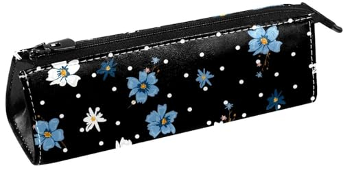 VAPOKF Wilde Blumen auf Polka Dots Stifttasche Schreibwaren Beutel Bleistift Tasche Kosmetiktasche Tasche Kompakte Reißverschlusstasche, multi, 5.5 ×6 ×20CM/2.2x2.4x7.9 in, Taschen-Organizer