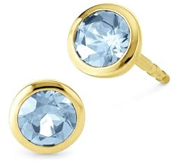 Orolino Damen Ohrstecker 585/- Gold 1,2cm Glänzend Blautopas beh. gelb 067320128