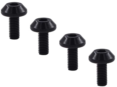LOVIVER 4Pcs m5 Schrauben Fahrrad Flaschenhalter, Water Bottle Cages Screw, CNC Flaschenhalter Schrauben, Flaschenhalter-Griff-Riser-Schraube, Wasserkocher-Halterschraube für Radfahren, Schwarz