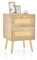 RELAX4LIFE Nachttisch Holz, Nachtschrank mit 2 Rattan-Schubladen, Nachtkommode 40 x 40 x 59 cm, Beistelltisch für Wohnzimmer, Schlafzimmer (1 Stück)